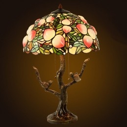 Peach Tiffany bordslampa i...