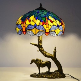 Målat glas bordslampa...